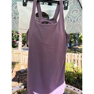 Running Girl Women’s Med Workout Tank Top Mauve Racerback Cutout Yoga Athletic